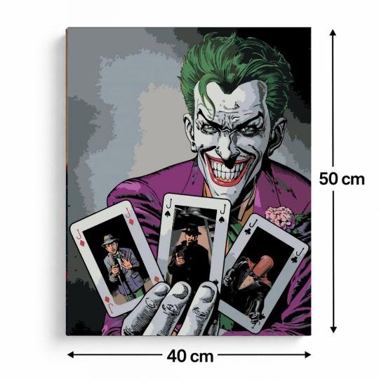 MALOWANIE PO NUMERACH Z RAMĄ Obrazy do malowania - Joker i Karty 40x50 cm, zdjęcie 3