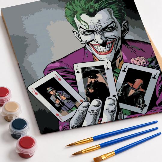 MALOWANIE PO NUMERACH Z RAMĄ Obrazy do malowania - Joker i Karty 40x50 cm, zdjęcie 4