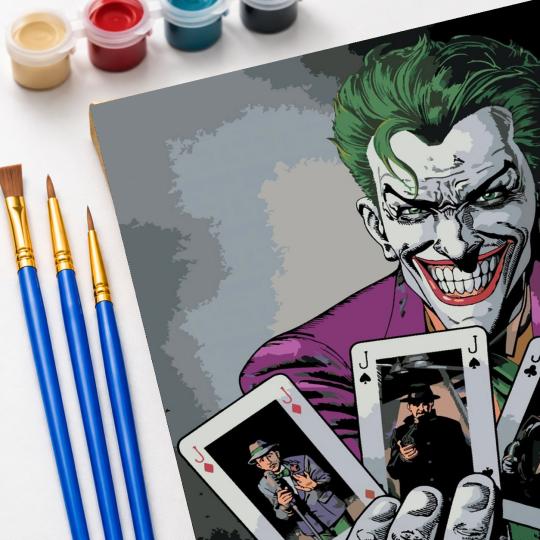 MALOWANIE PO NUMERACH Z RAMĄ Obrazy do malowania - Joker i Karty 40x50 cm, zdjęcie 5