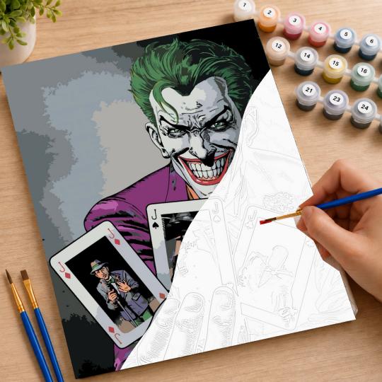 MALOWANIE PO NUMERACH Z RAMĄ Obrazy do malowania - Joker i Karty 40x50 cm, zdjęcie 7