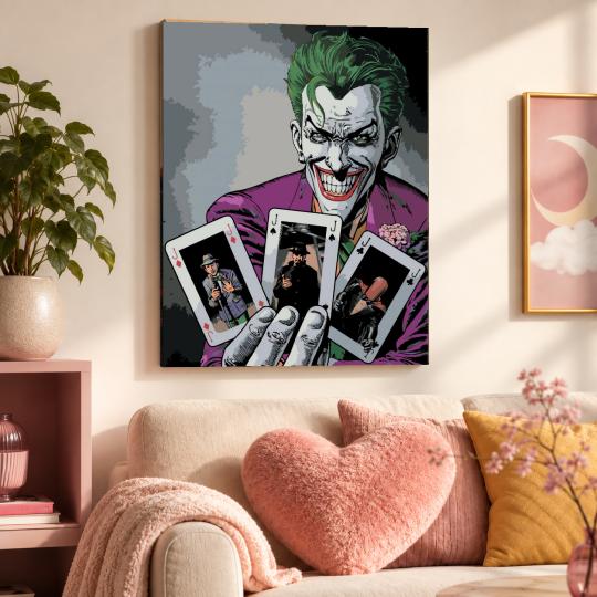 MALOWANIE PO NUMERACH Z RAMĄ Obrazy do malowania - Joker i Karty 40x50 cm, zdjęcie 9