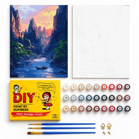 PAINT BY NUMBERS WITH FRAME Paintings to Paint - Majestic Mountains 40x50 cm, photo 2