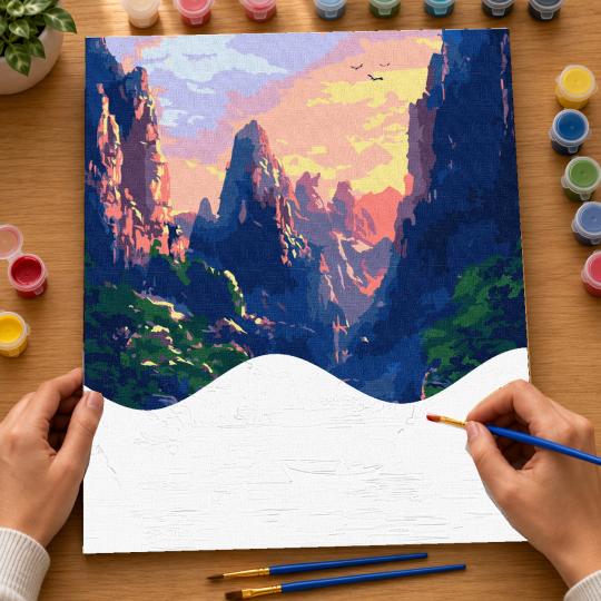 PAINT BY NUMBERS WITH FRAME Paintings to Paint - Majestic Mountains 40x50 cm, photo 6