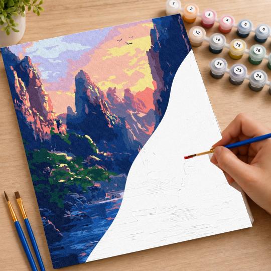 PAINT BY NUMBERS WITH FRAME Paintings to Paint - Majestic Mountains 40x50 cm, photo 7
