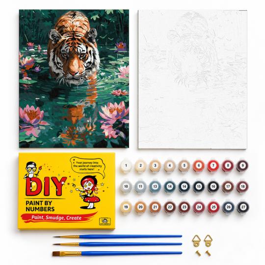 PAINT BY NUMBERS Paintings to Paint - Tiger on the Hunt 40x50 cm, photo 2