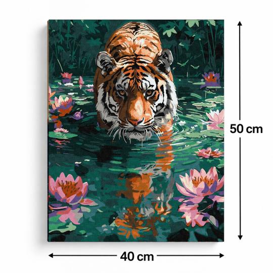 PAINT BY NUMBERS Paintings to Paint - Tiger on the Hunt 40x50 cm, photo 3