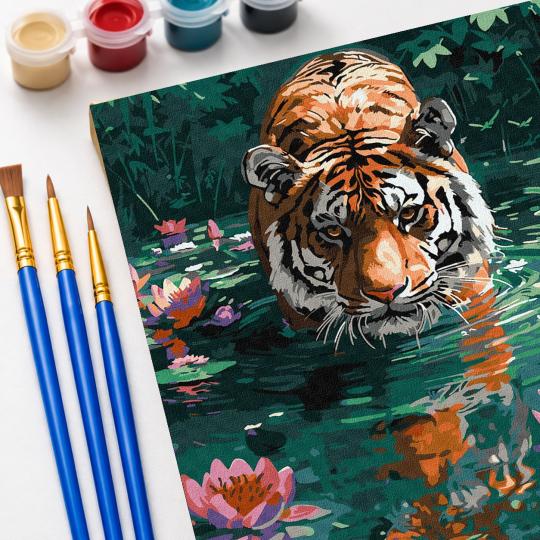 PAINT BY NUMBERS Paintings to Paint - Tiger on the Hunt 40x50 cm, photo 5