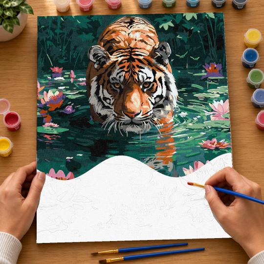 PAINT BY NUMBERS Paintings to Paint - Tiger on the Hunt 40x50 cm, photo 6
