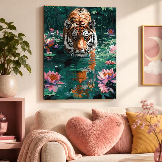 PAINT BY NUMBERS Paintings to Paint - Tiger on the Hunt 40x50 cm, photo 9