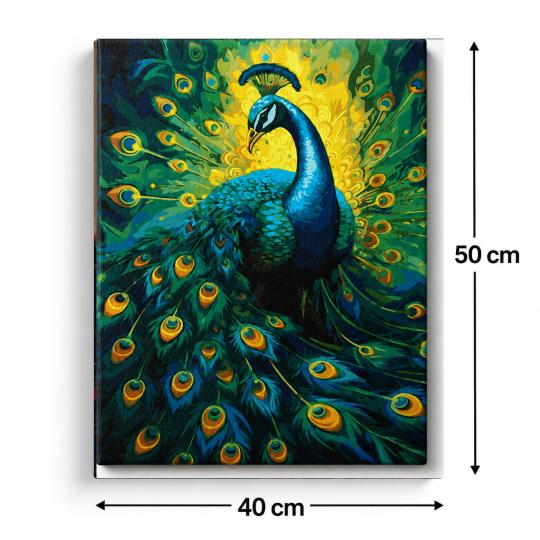 PAINT BY NUMBERS WITH FRAME Paintings to Paint - Elegant Peacock 40x50 cm, photo 3