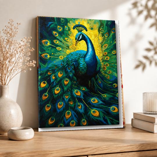 PAINT BY NUMBERS WITH FRAME Paintings to Paint - Elegant Peacock 40x50 cm, photo 8