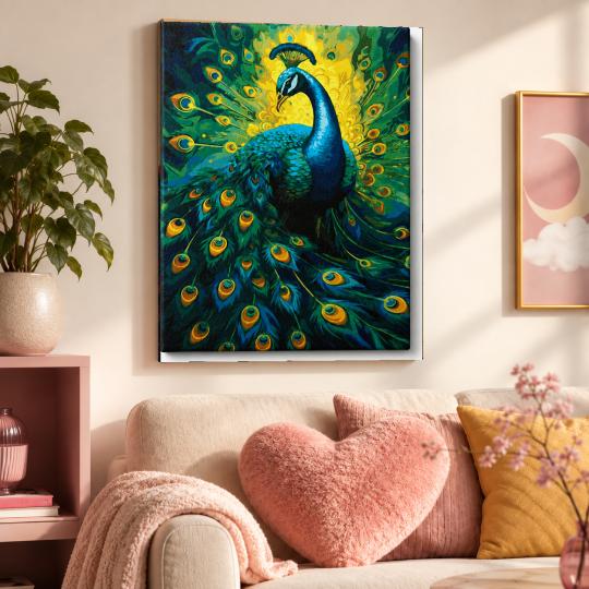 PAINT BY NUMBERS WITH FRAME Paintings to Paint - Elegant Peacock 40x50 cm, photo 9