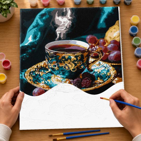 PAINT BY NUMBERS WITH FRAME Paintings to Paint - Turkish Coffee 40x50 cm, photo 6