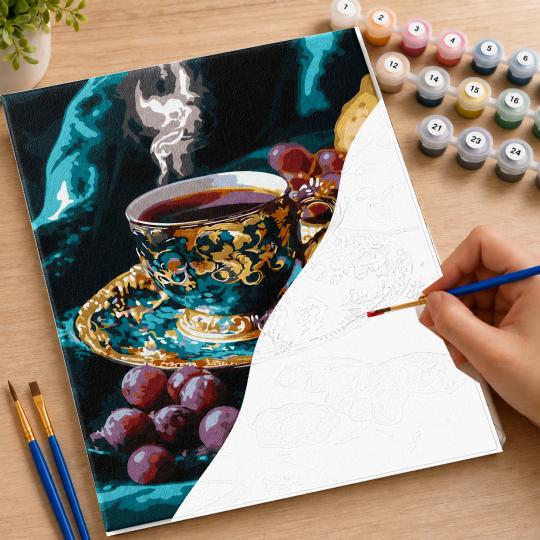 PAINT BY NUMBERS WITH FRAME Paintings to Paint - Turkish Coffee 40x50 cm, photo 7