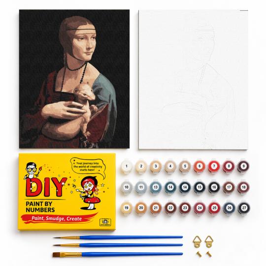 PAINT BY NUMBERS WITH FRAME Paintings to Paint - Lady with an Ermine 40x50 cm, photo 2