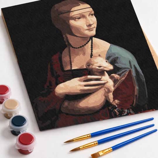 PAINT BY NUMBERS WITH FRAME Paintings to Paint - Lady with an Ermine 40x50 cm, photo 4