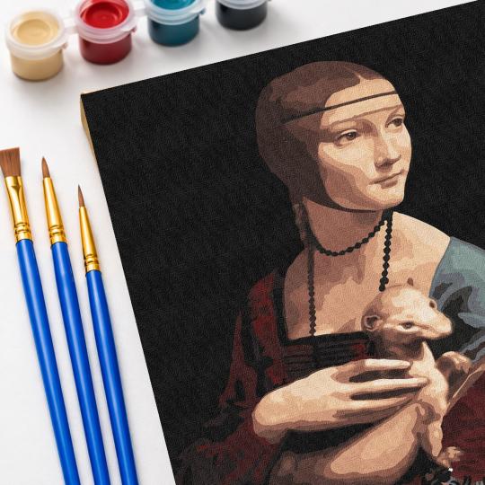 PAINT BY NUMBERS WITH FRAME Paintings to Paint - Lady with an Ermine 40x50 cm, photo 5