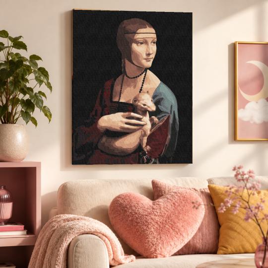PAINT BY NUMBERS WITH FRAME Paintings to Paint - Lady with an Ermine 40x50 cm, photo 9