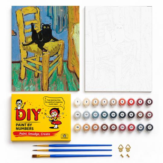 PAINT BY NUMBERS WITH FRAME Paintings to Paint - Cat on a Chair 40x50 cm, photo 2