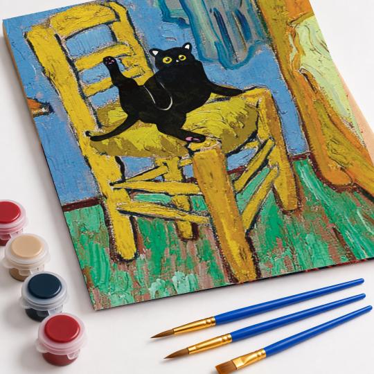 PAINT BY NUMBERS WITH FRAME Paintings to Paint - Cat on a Chair 40x50 cm, photo 4