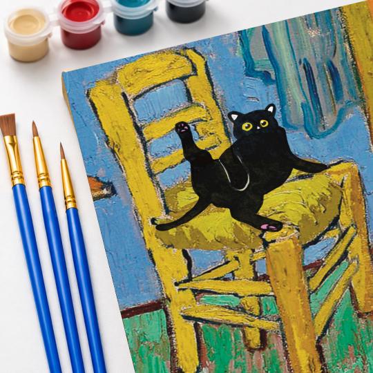 PAINT BY NUMBERS WITH FRAME Paintings to Paint - Cat on a Chair 40x50 cm, photo 5