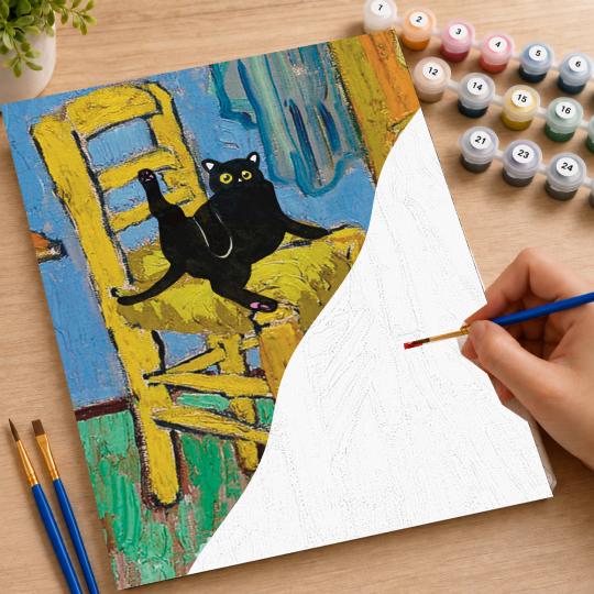 PAINT BY NUMBERS WITH FRAME Paintings to Paint - Cat on a Chair 40x50 cm, photo 7