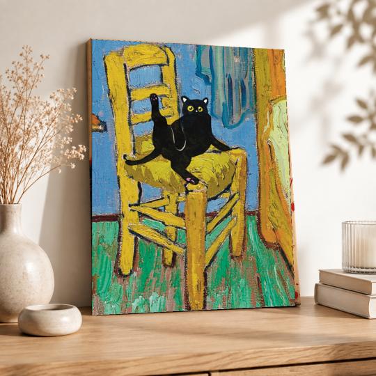 PAINT BY NUMBERS WITH FRAME Paintings to Paint - Cat on a Chair 40x50 cm, photo 8