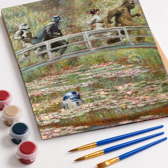 PAINT BY NUMBERS WITH FRAME Paintings to Paint - Monet Style Star Wars 40x50 cm, photo 4