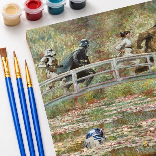 PAINT BY NUMBERS WITH FRAME Paintings to Paint - Monet Style Star Wars 40x50 cm, photo 5