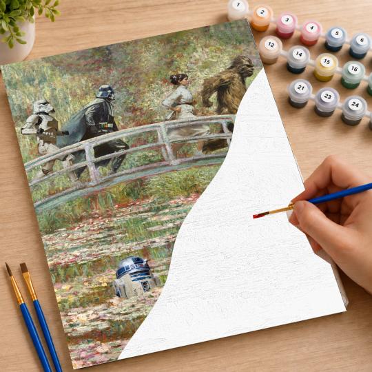 PAINT BY NUMBERS WITH FRAME Paintings to Paint - Monet Style Star Wars 40x50 cm, photo 7