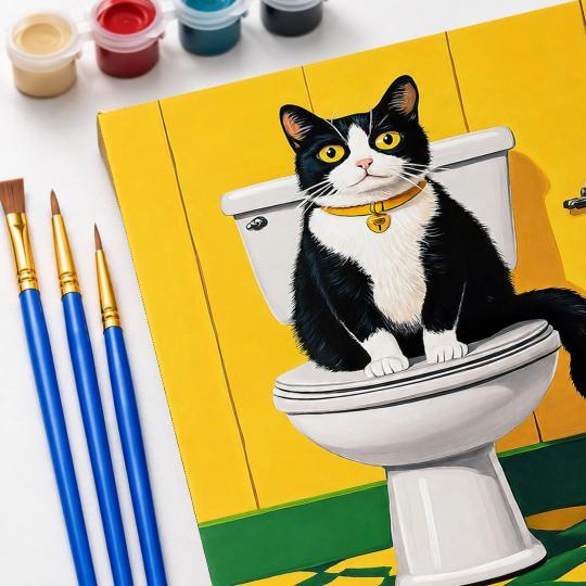 PAINT BY NUMBERS WITH FRAME Paintings to Paint - Cat Relaxation 40x50 cm, photo 5