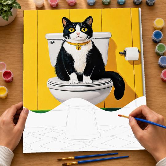 PAINT BY NUMBERS WITH FRAME Paintings to Paint - Cat Relaxation 40x50 cm, photo 6