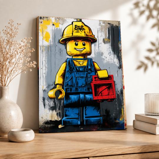 MALOWANIE PO NUMERACH Z RAMĄ Obrazy do malowania - Lego Budowniczy 40x50 cm, zdjęcie 8