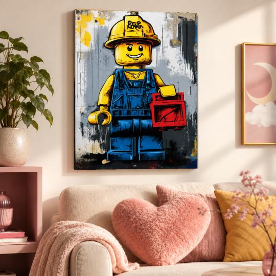 MALOWANIE PO NUMERACH Z RAMĄ Obrazy do malowania - Lego Budowniczy 40x50 cm, zdjęcie 9