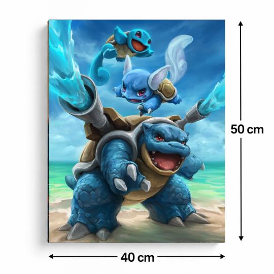 PAINT BY NUMBERS WITH FRAME Paintings to Paint - Pokémon Squirtle 40x50 cm, photo 3