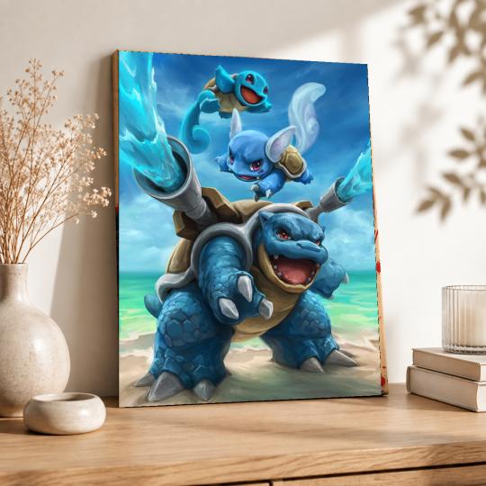 PAINT BY NUMBERS WITH FRAME Paintings to Paint - Pokémon Squirtle 40x50 cm, photo 8
