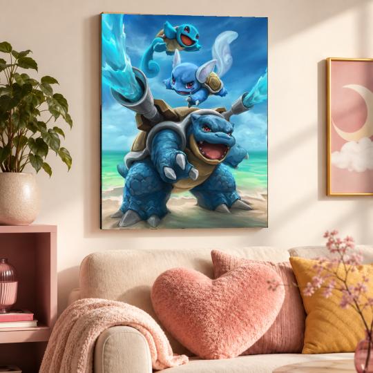 PAINT BY NUMBERS WITH FRAME Paintings to Paint - Pokémon Squirtle 40x50 cm, photo 9
