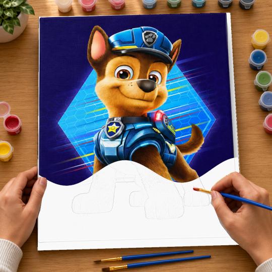 MALOWANIE PO NUMERACH Z RAMĄ Obrazy do malowania - Chase Psi Patrol 40x50 cm, zdjęcie 6