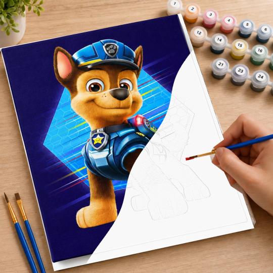 MALOWANIE PO NUMERACH Z RAMĄ Obrazy do malowania - Chase Psi Patrol 40x50 cm, zdjęcie 7