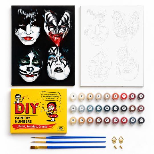 PAINT BY NUMBERS WITH FRAME Paintings to Paint - Kiss Band Portrait 40x50 cm, photo 2
