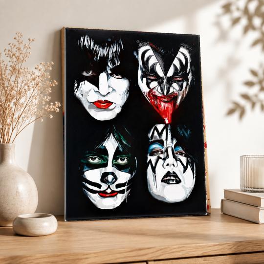 PAINT BY NUMBERS WITH FRAME Paintings to Paint - Kiss Band Portrait 40x50 cm, photo 8