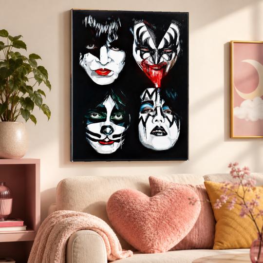 PAINT BY NUMBERS WITH FRAME Paintings to Paint - Kiss Band Portrait 40x50 cm, photo 9