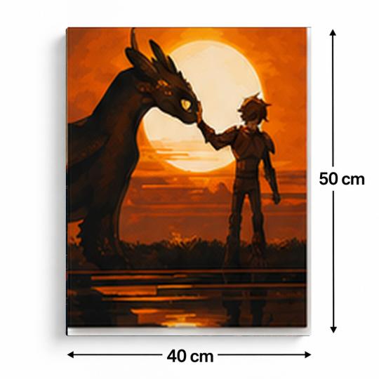 PAINT BY NUMBERS Paintings to Paint - Hiccup and Toothless 40x50 cm, photo 3