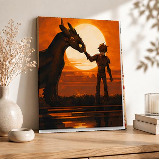 PAINT BY NUMBERS Paintings to Paint - Hiccup and Toothless 40x50 cm, photo 8