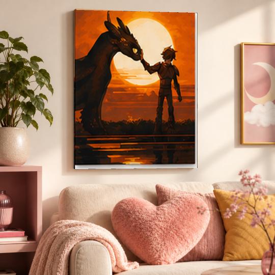 PAINT BY NUMBERS Paintings to Paint - Hiccup and Toothless 40x50 cm, photo 9