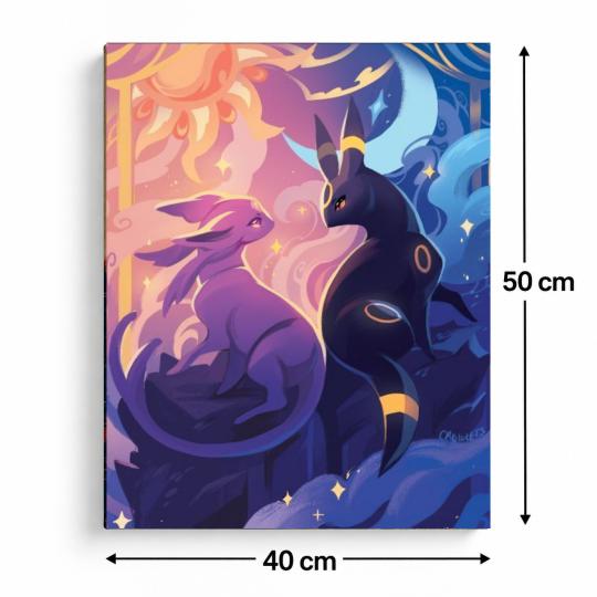 PAINT BY NUMBERS Paintings to Paint - Pokemon Umbreon and Espeon 40x50 cm, photo 3