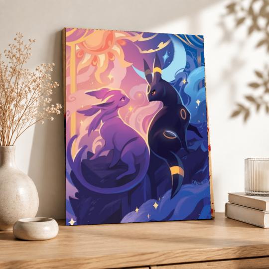PAINT BY NUMBERS Paintings to Paint - Pokemon Umbreon and Espeon 40x50 cm, photo 8