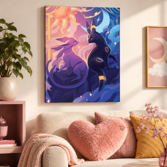 PAINT BY NUMBERS Paintings to Paint - Pokemon Umbreon and Espeon 40x50 cm, photo 9