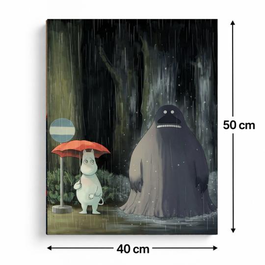 PAINT BY NUMBERS WITH FRAME Paintings to Paint - Moomin and the Groke 40x50 cm, photo 3