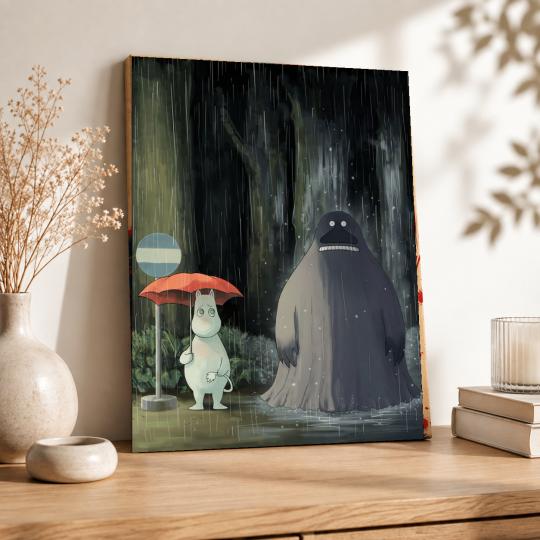 PAINT BY NUMBERS WITH FRAME Paintings to Paint - Moomin and the Groke 40x50 cm, photo 8
